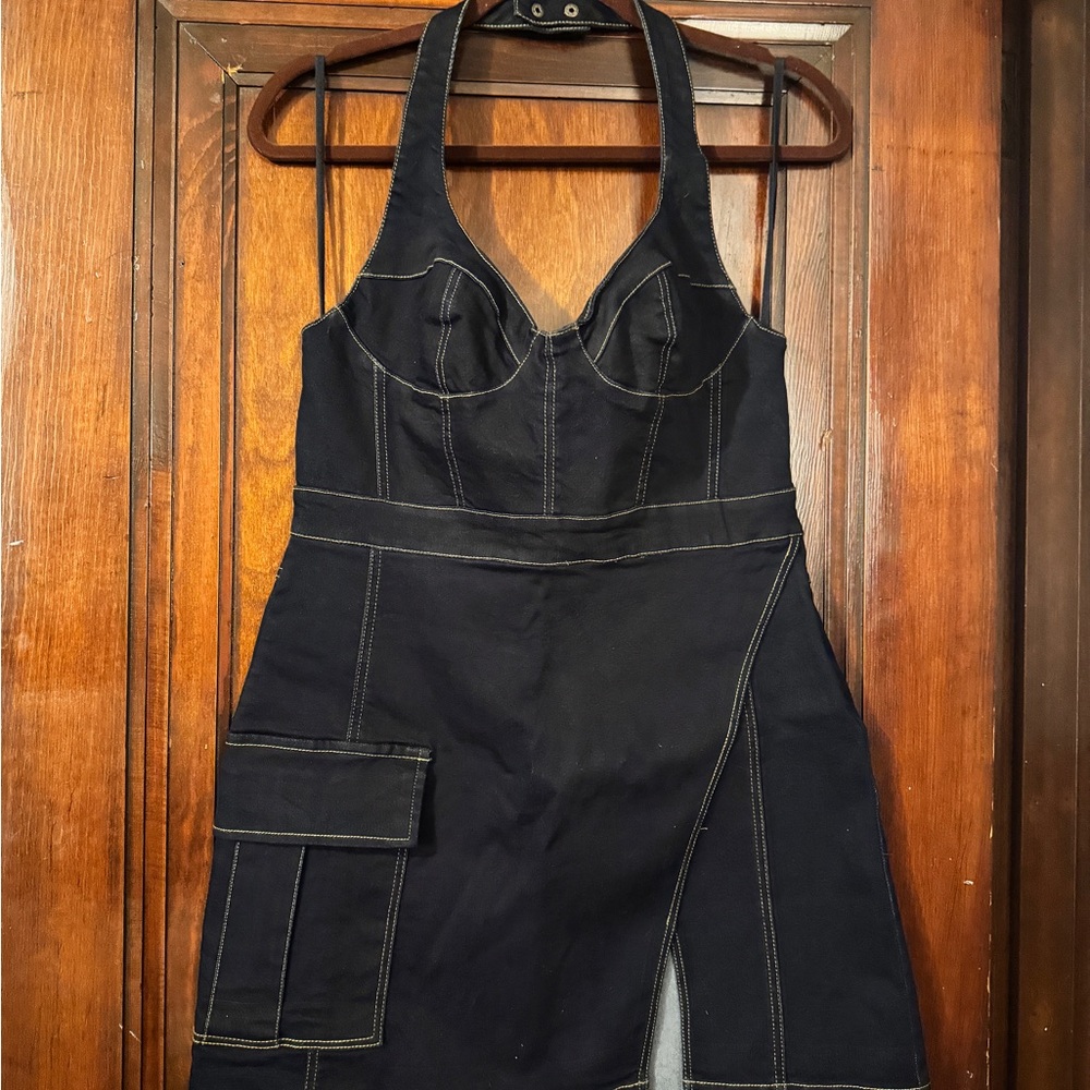 Urban Outfitters Dark Blue Halter Mini Dress